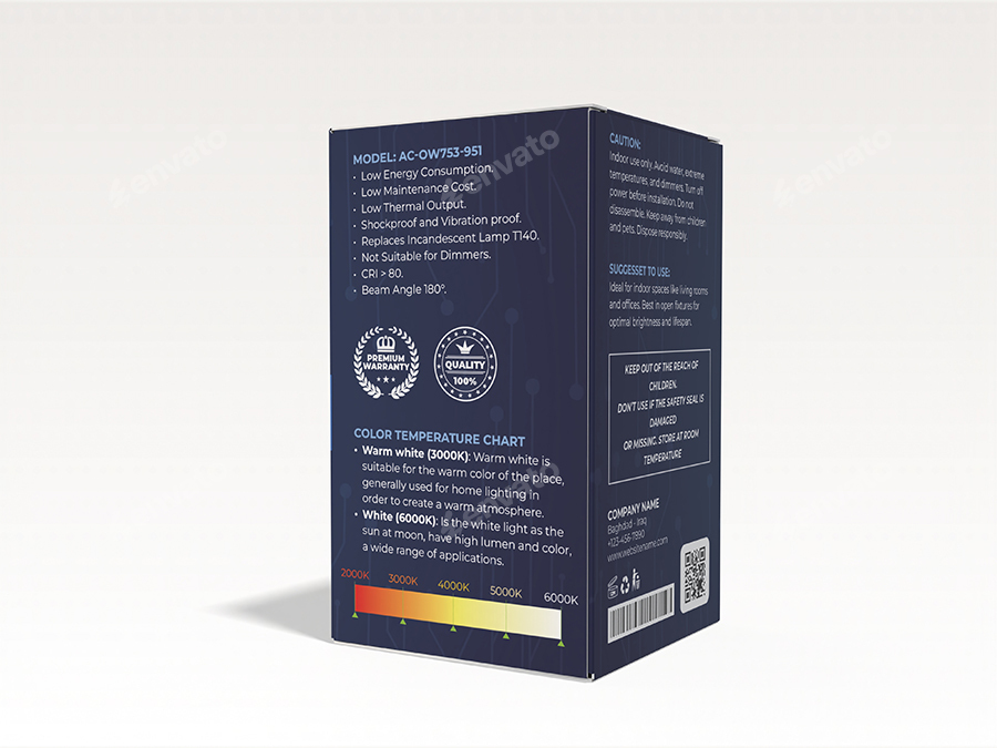 LED Bulb Box Template for Packaging LED 灯泡包装盒 (图3)