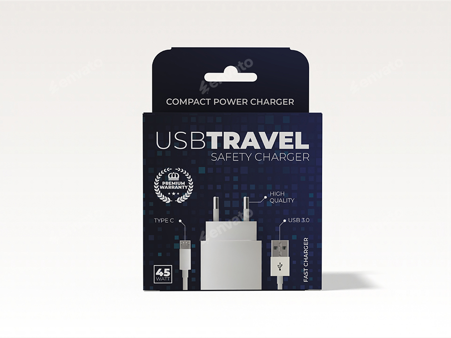 Mobile Phone Charger Template for Packaging 手机充电器包装(图1)