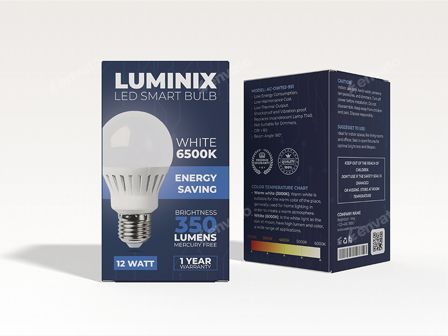 LED Bulb Box Template for Packaging LED 灯泡包装盒 (图1)