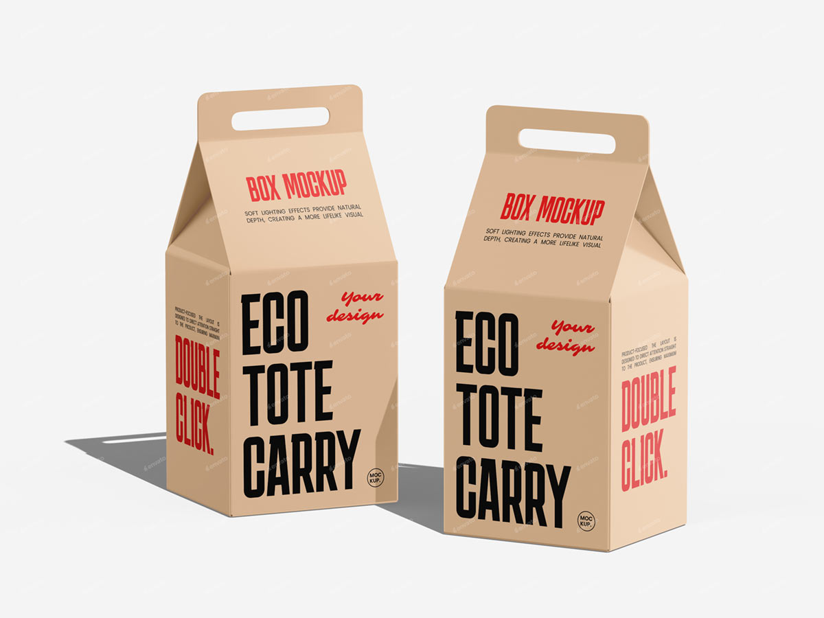 Eco Tote Carry Box Mockup 环保手提袋(图3)