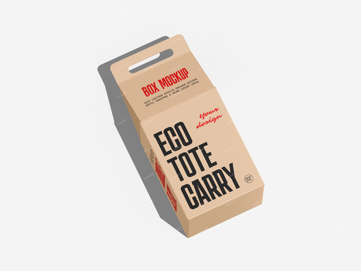 Eco Tote Carry Box Mockup 环保手提袋(图2)